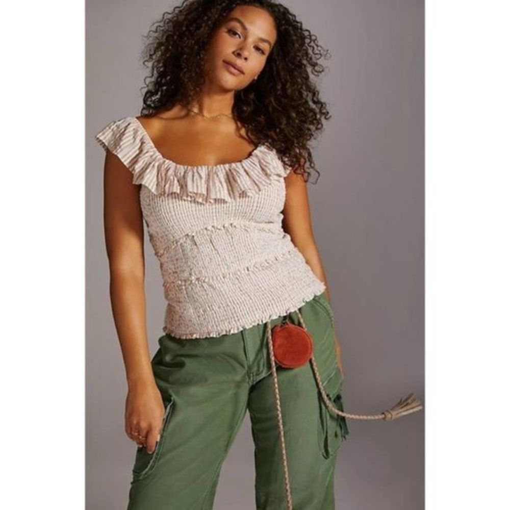 Striped Ruffle Sleeveless Top - Picture 5 of 6